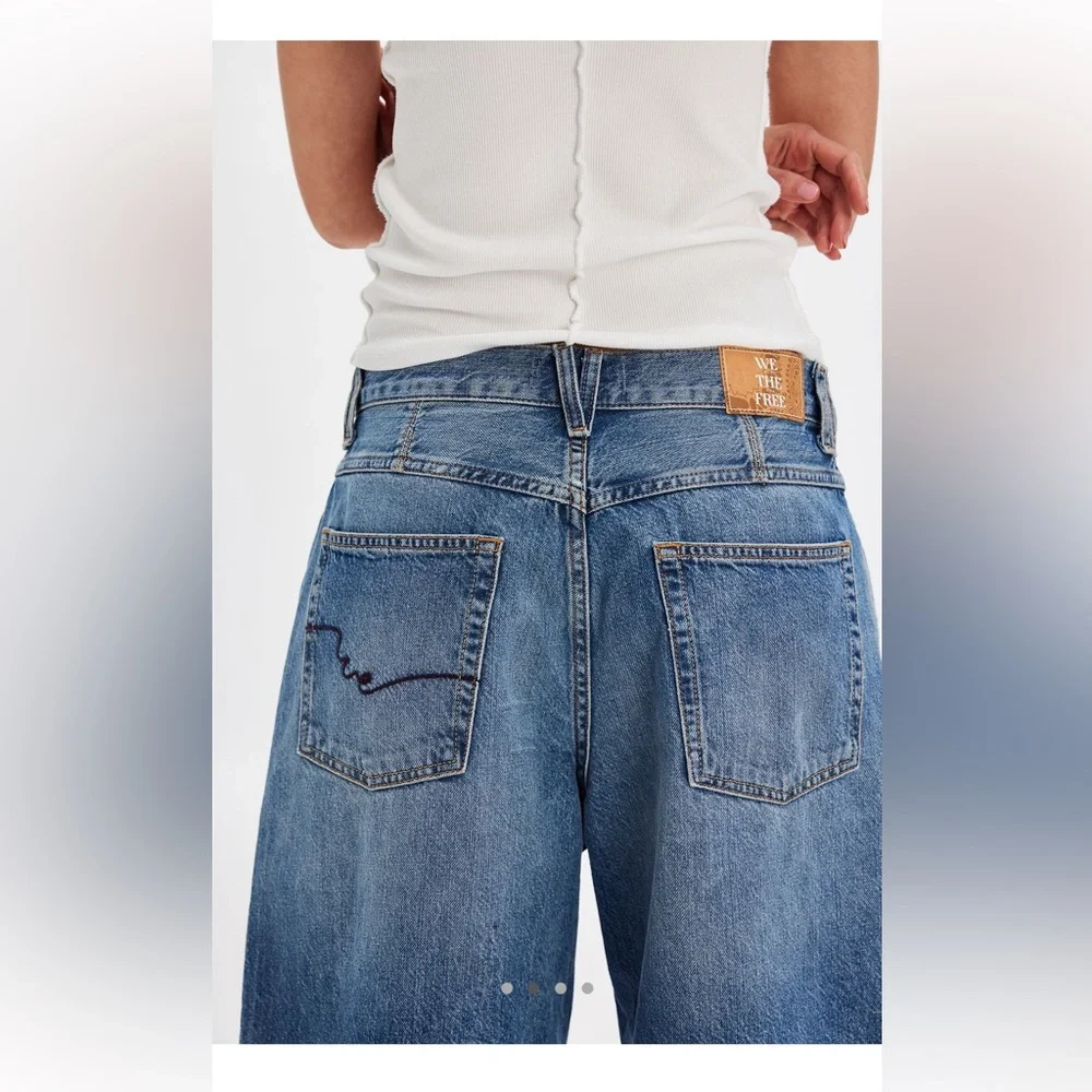 Free People Montana Blue Denim Long Shorts